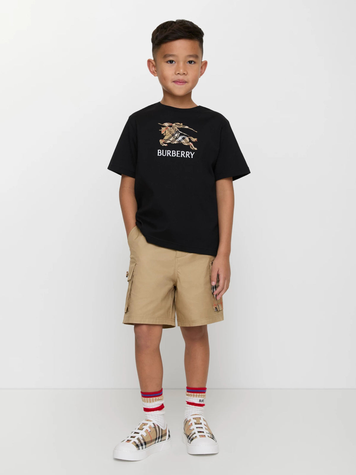 Check cotton T-shirt with EKD