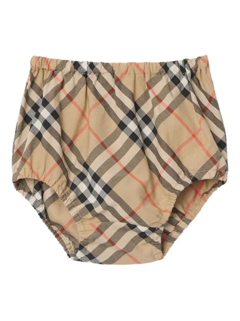 Check-collared bow dress