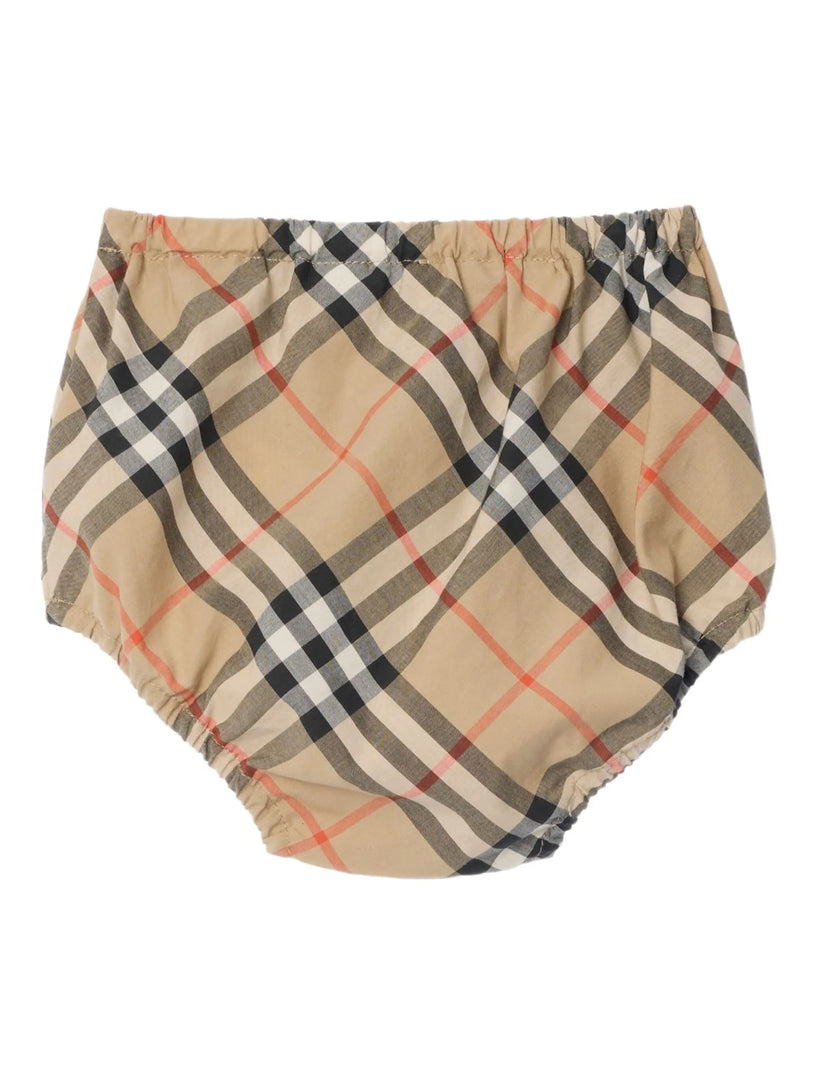 Check-collared bow dress