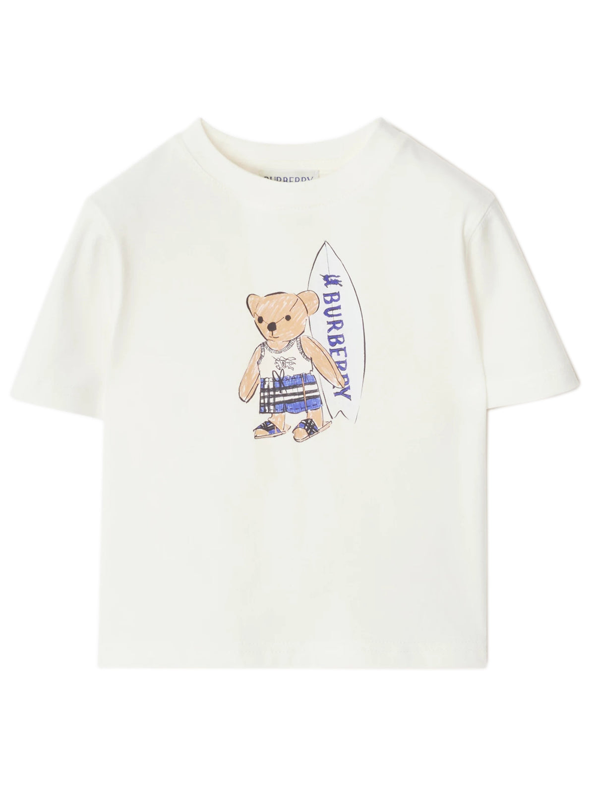 Cotton T-shirt with surfer teddy bear