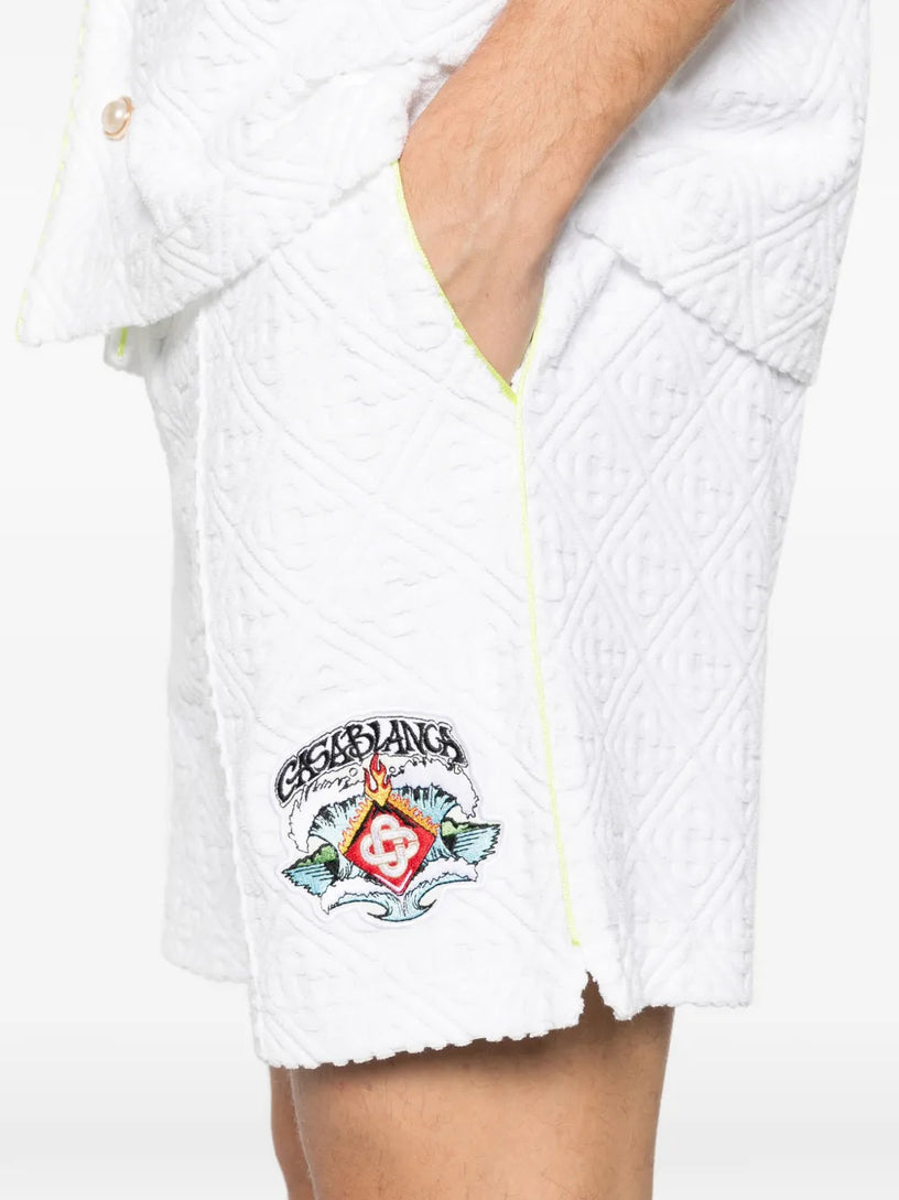 Towelling monogram short