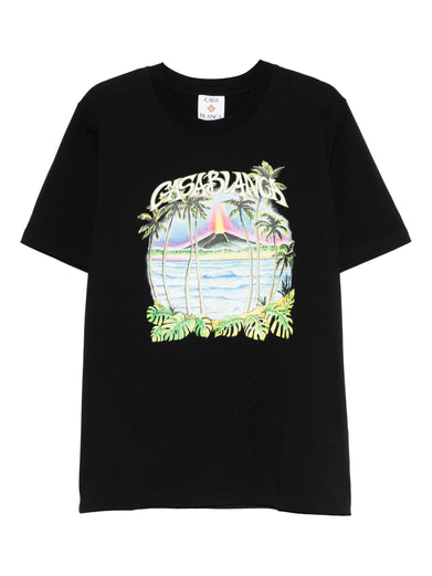 Palm-tree tropical print T-shirt