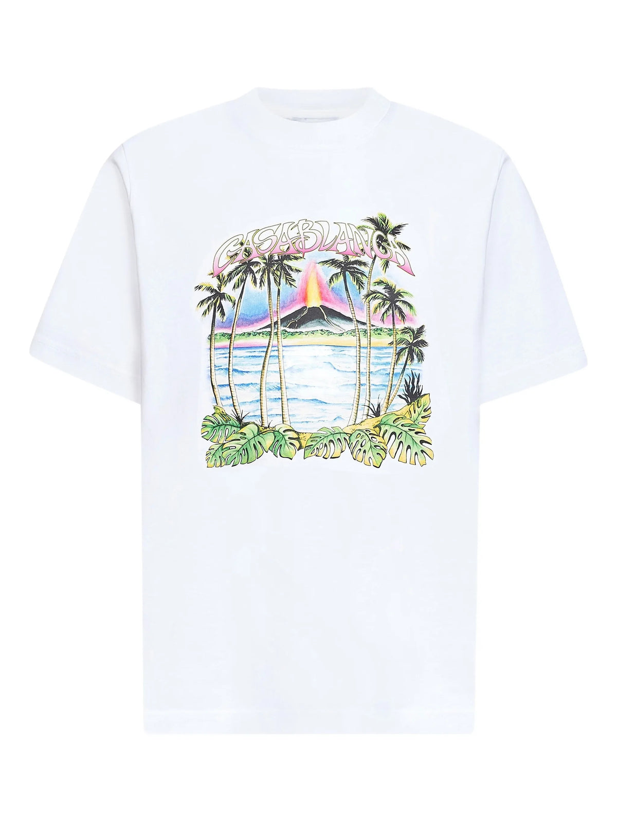 Volcano-print logo T-shirt