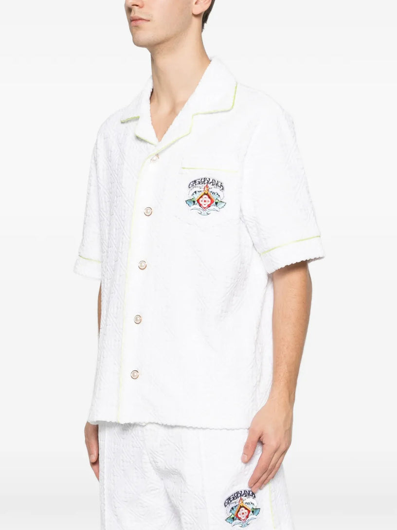 Towelling monogram shirt