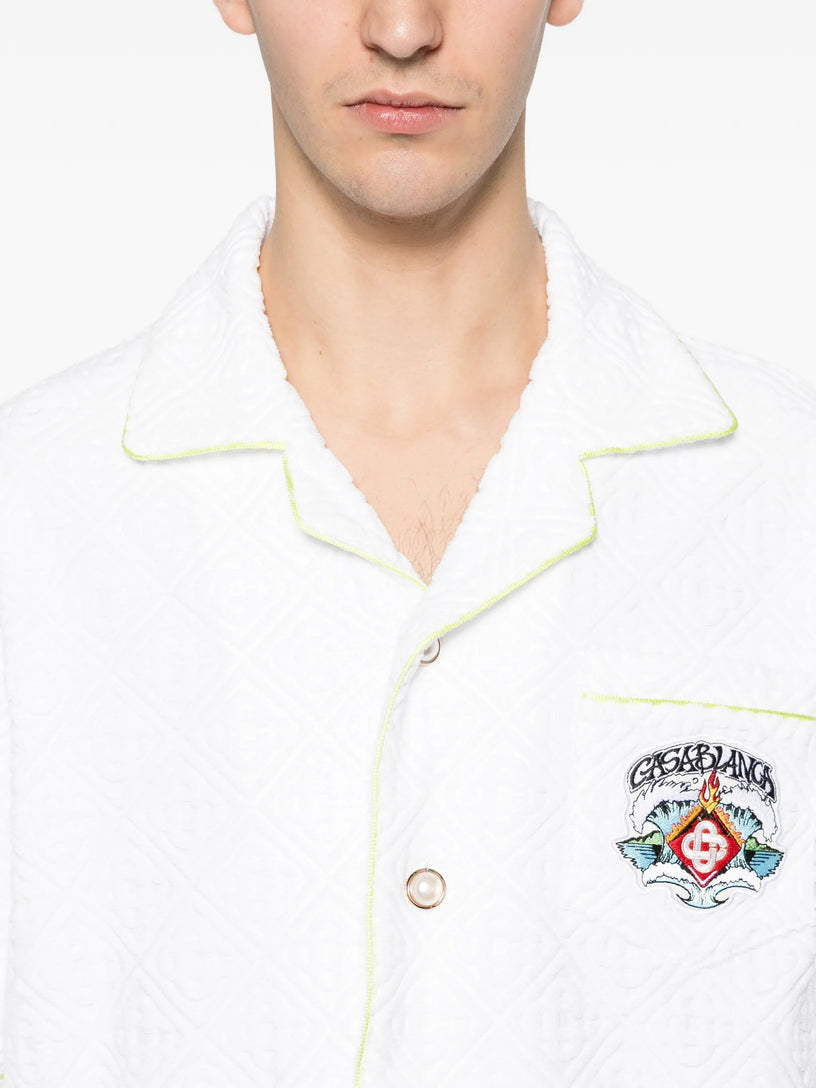 Towelling monogram shirt