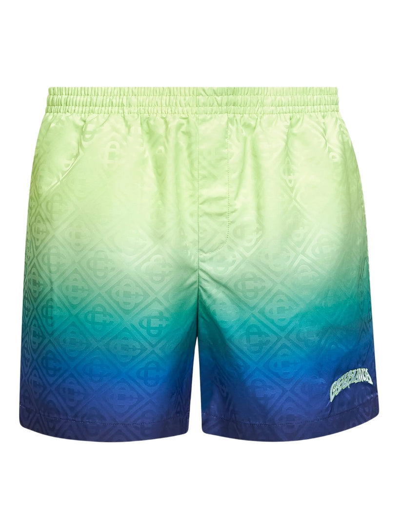 Monogram logo-embroidered swim shorts
