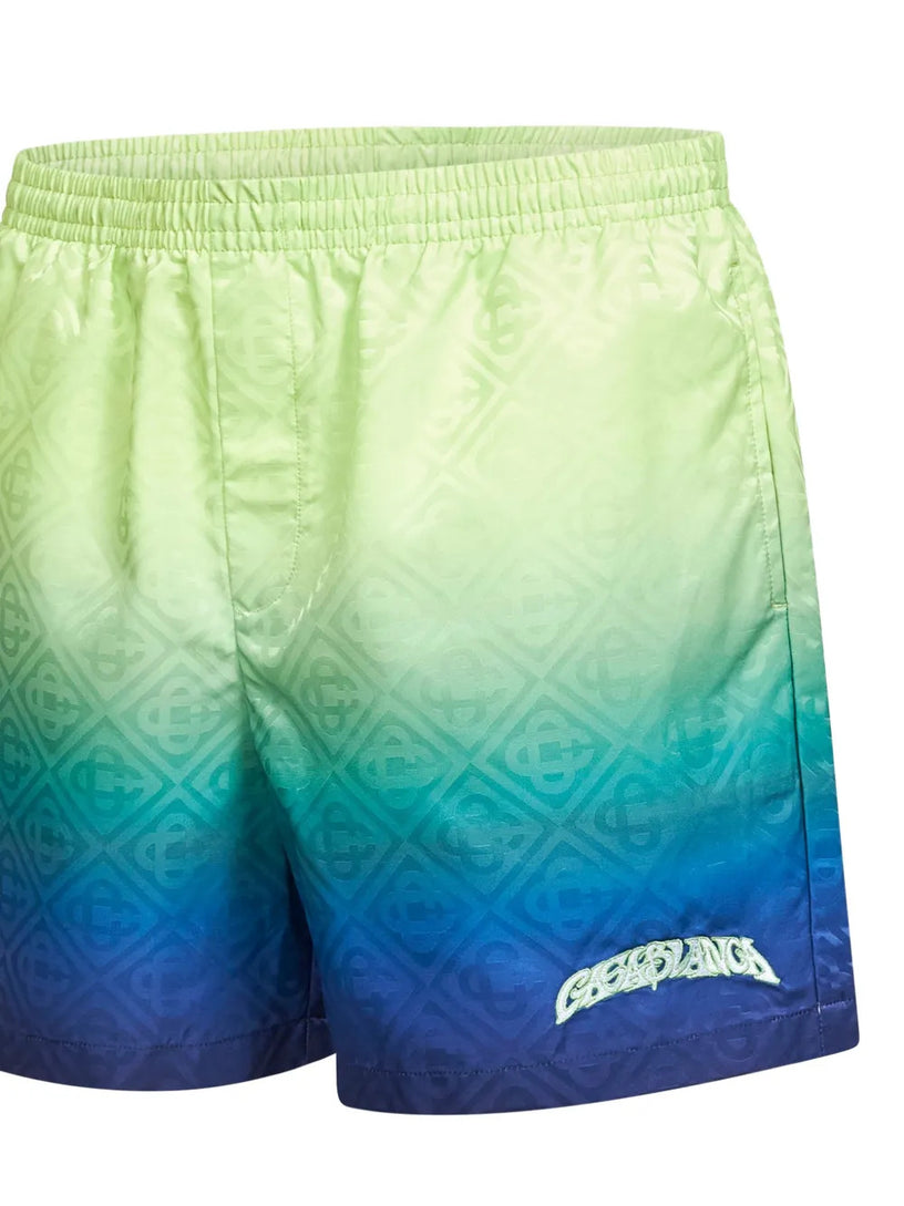 Monogram logo-embroidered swim shorts
