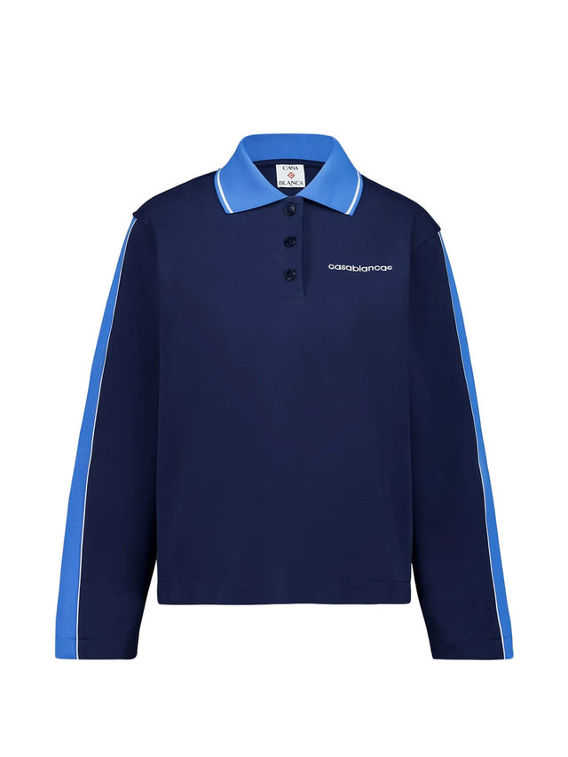 Sweatshirt with polo collar
