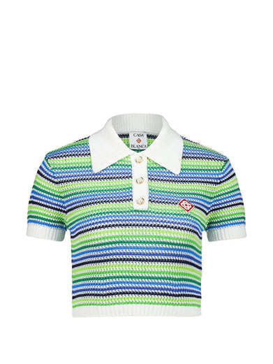 Stripe short sleeve polo shirt