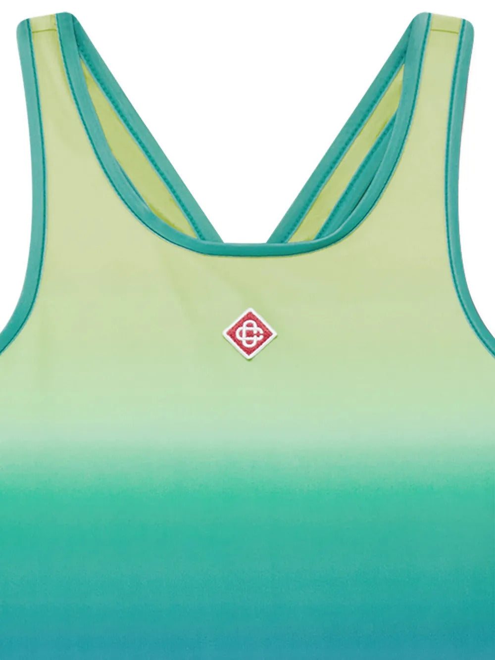 Gradient logo-embroidery swimsuit