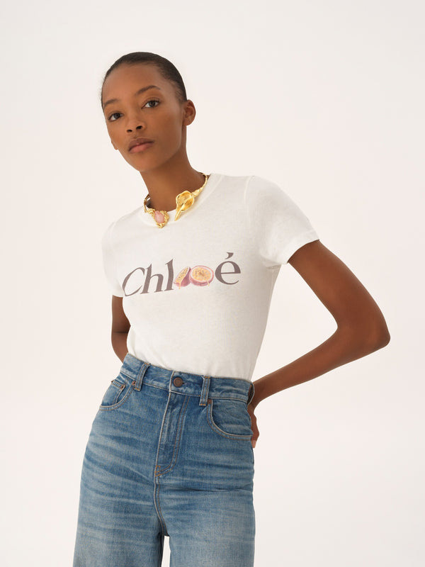 T-shirt baby fit con logo in jersey di cotone
