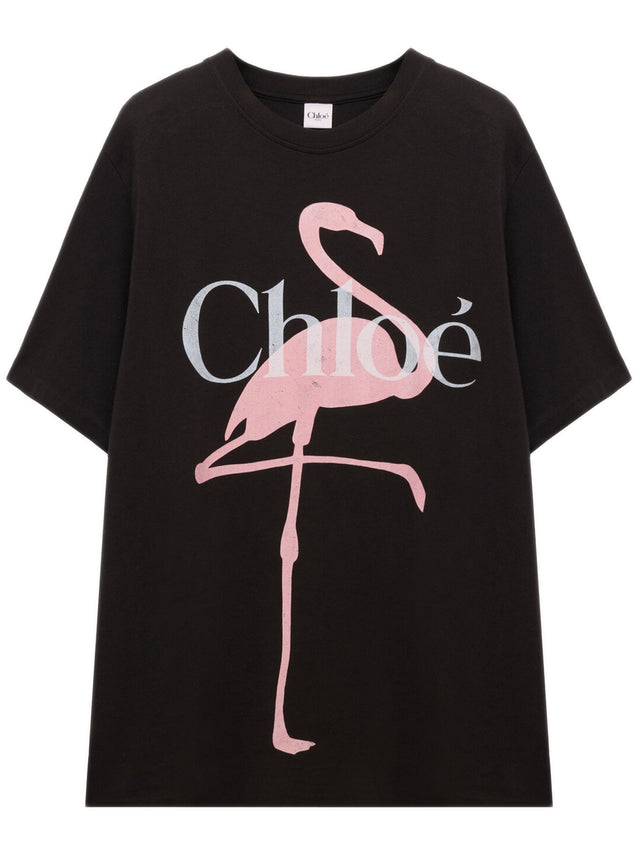 Loose-fitting T-shirt with logo in cotton jersey