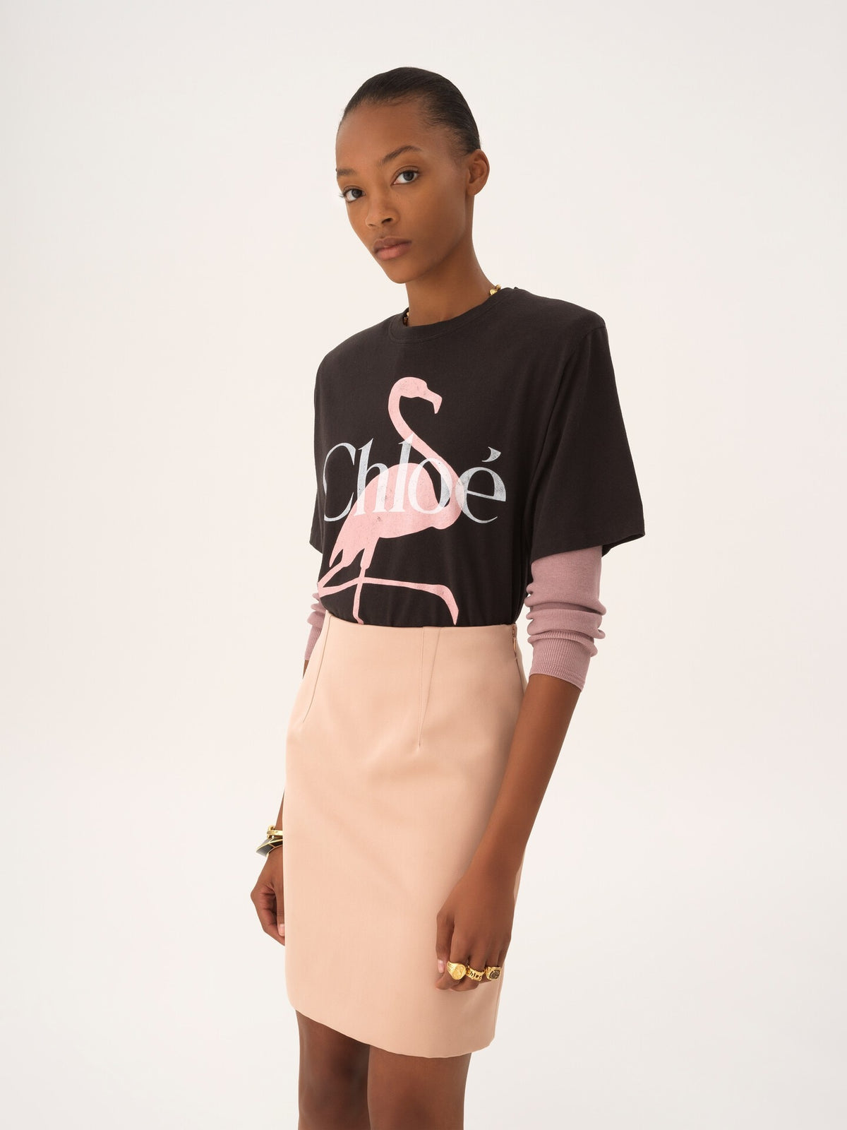 Loose-fitting T-shirt with logo in cotton jersey