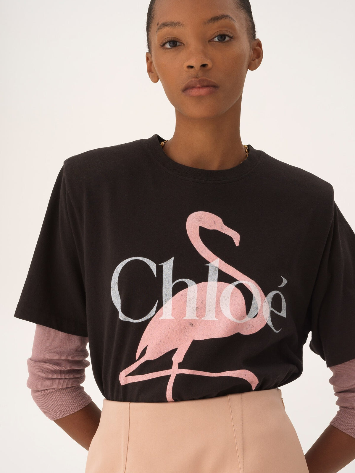 Loose-fitting T-shirt with logo in cotton jersey