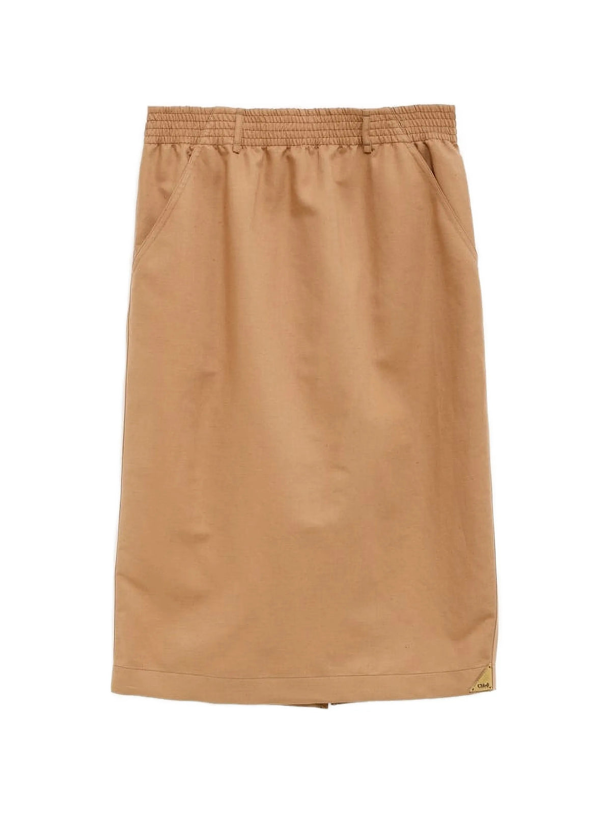 Midi pencil skirt in cotton blend gabardine