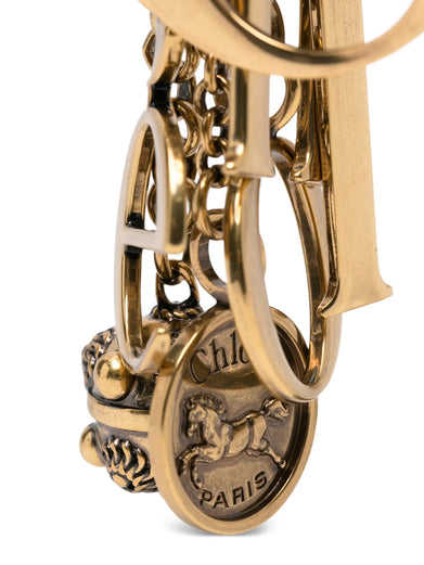 Chloé Symbols Logo Brass Keychain Bag Charm