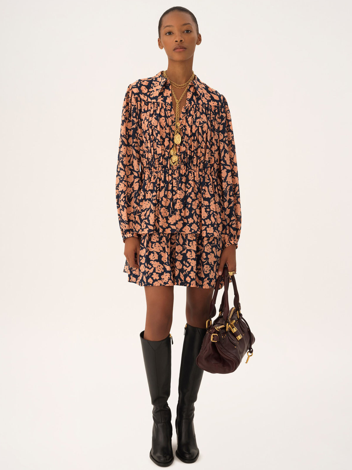 Gathered mini dress