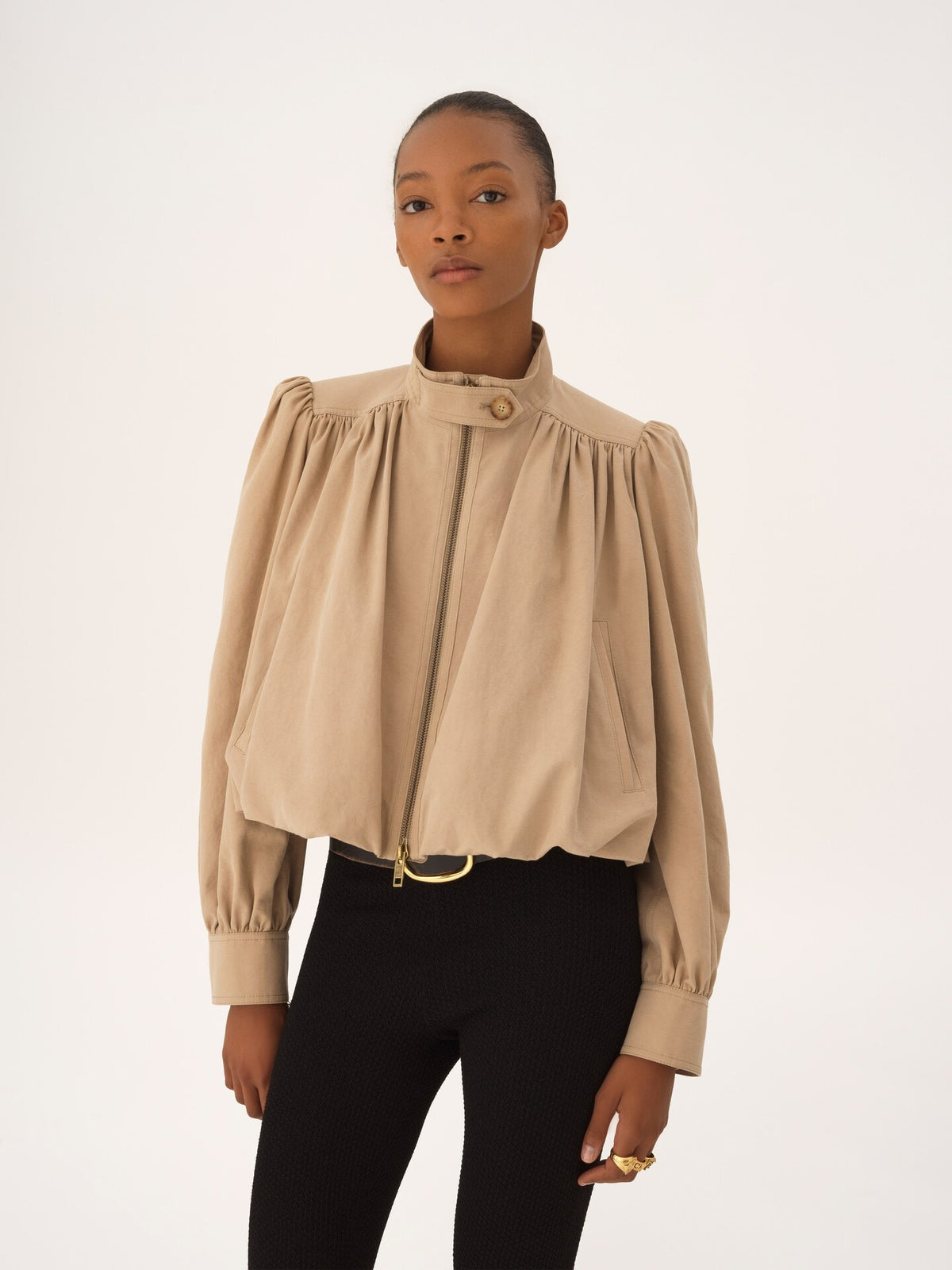 Gathered boule jacket