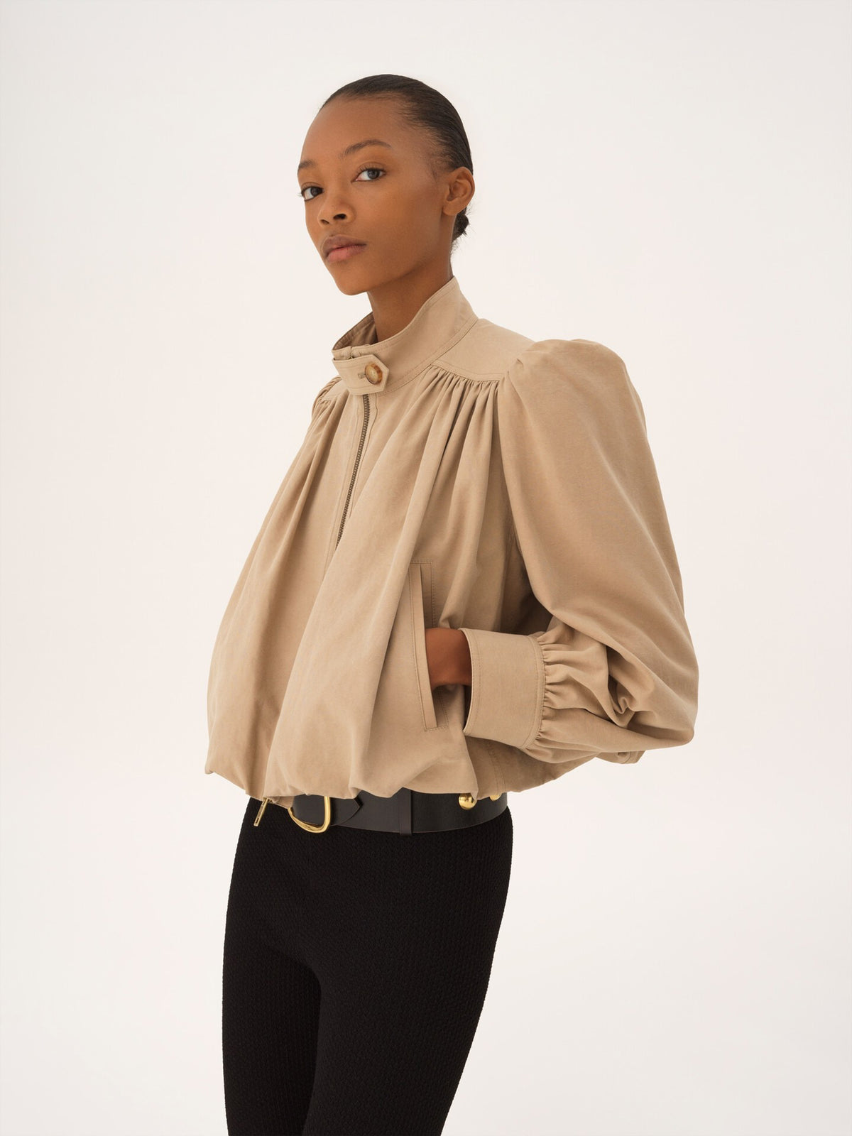 Gathered boule jacket