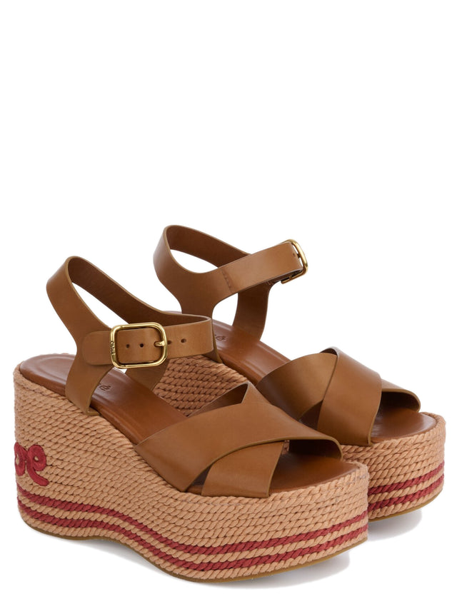 Sandalo con zeppa Chloé Sand Rosa