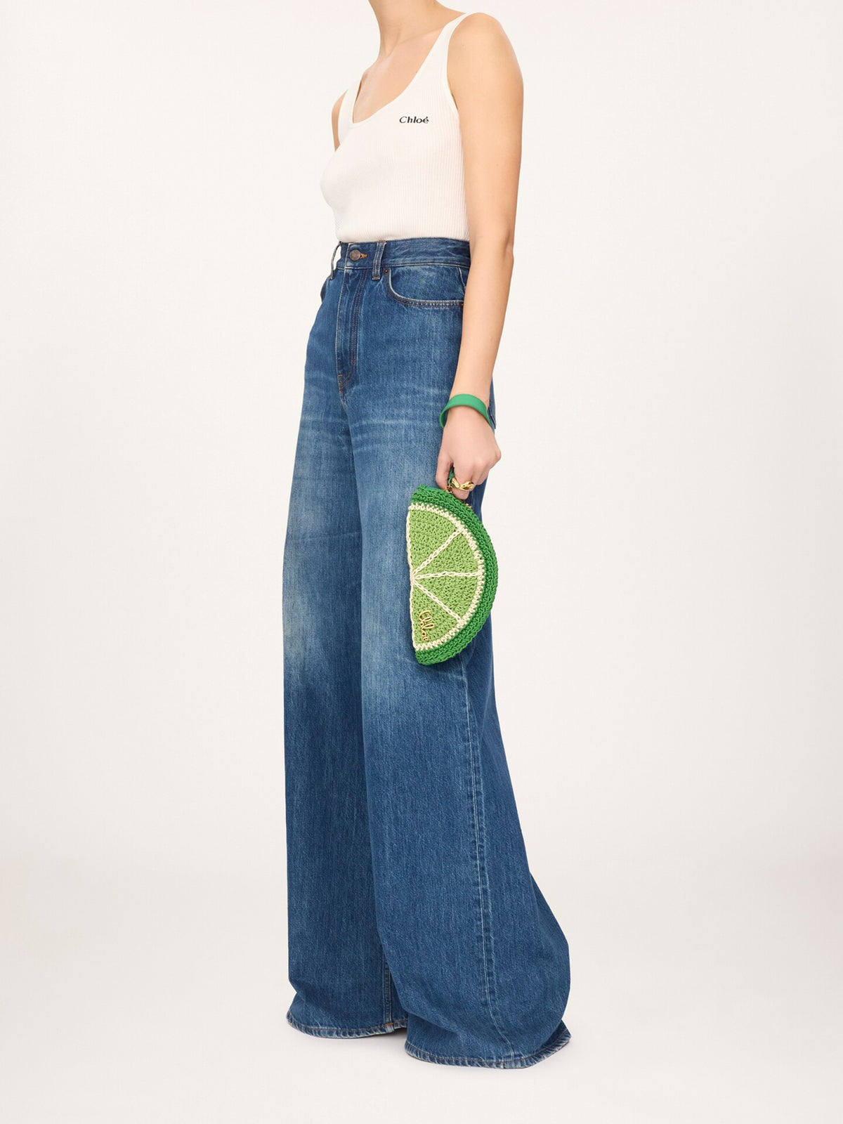 Pochette Chloé Tropicus Lime Slice in corda cerata