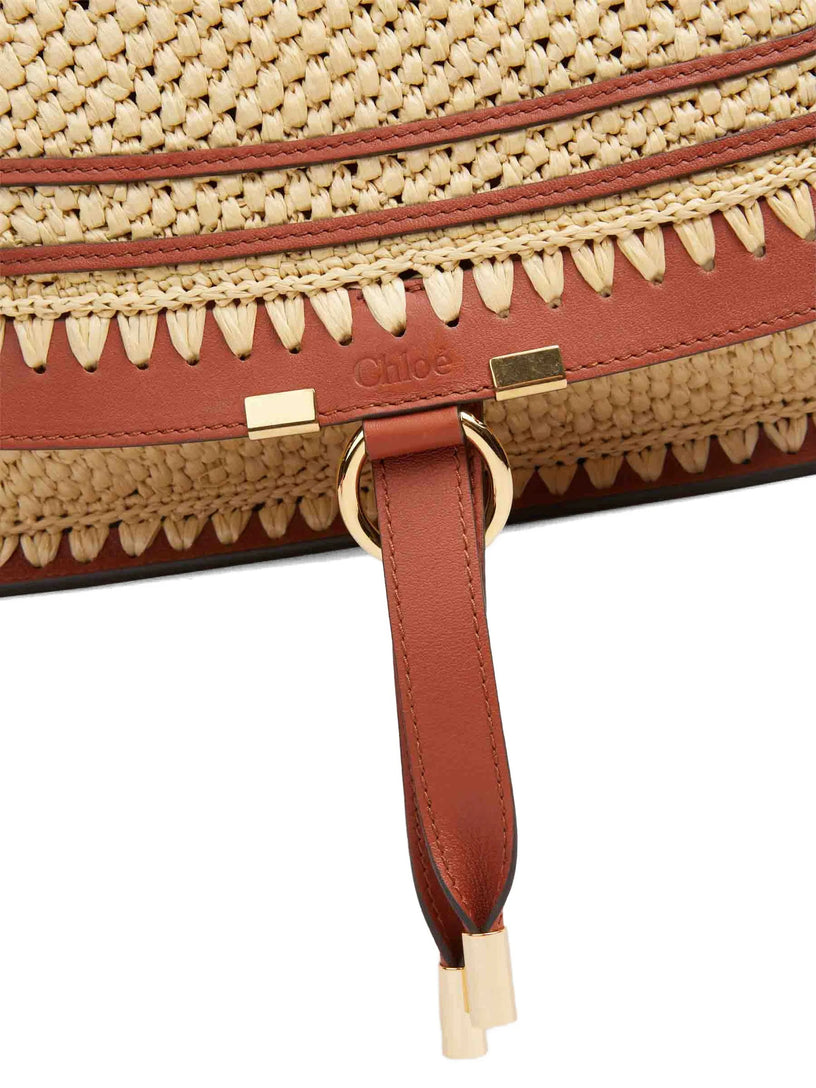 Borsa a spalla Marcie media in fibre effetto rafia