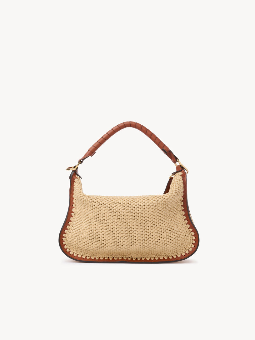 Borsa a spalla Marcie piccola in fibre effetto rafia