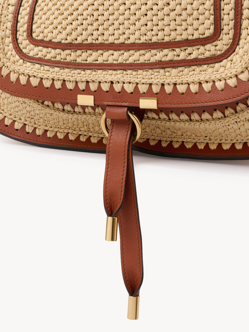 Borsa a spalla Marcie piccola in fibre effetto rafia