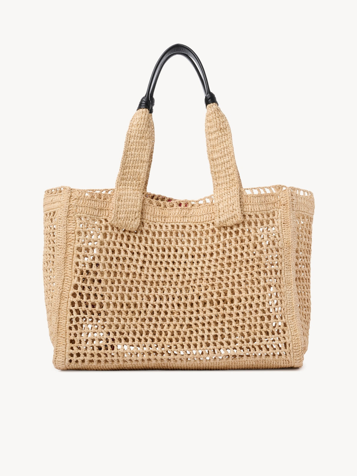 East-West Summer Banana tote bag in raffia