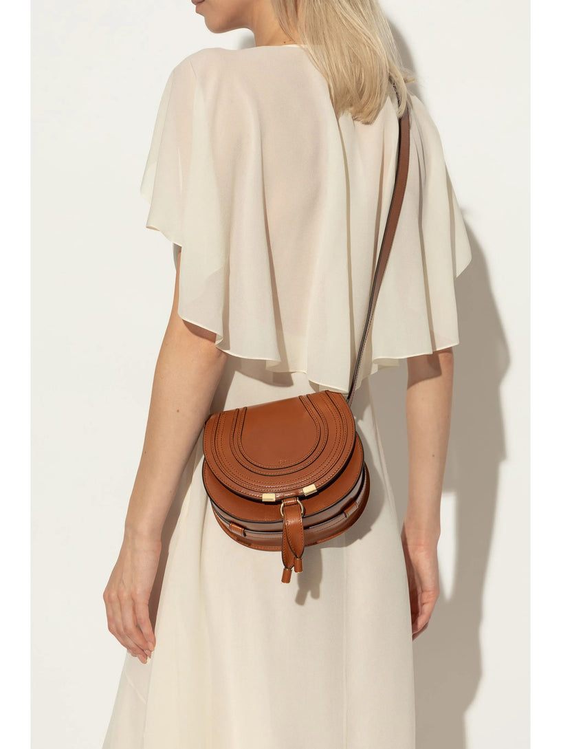 Borsa saddle Marcie piccola in pelle lucida