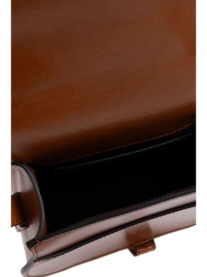 Borsa saddle Marcie piccola in pelle lucida