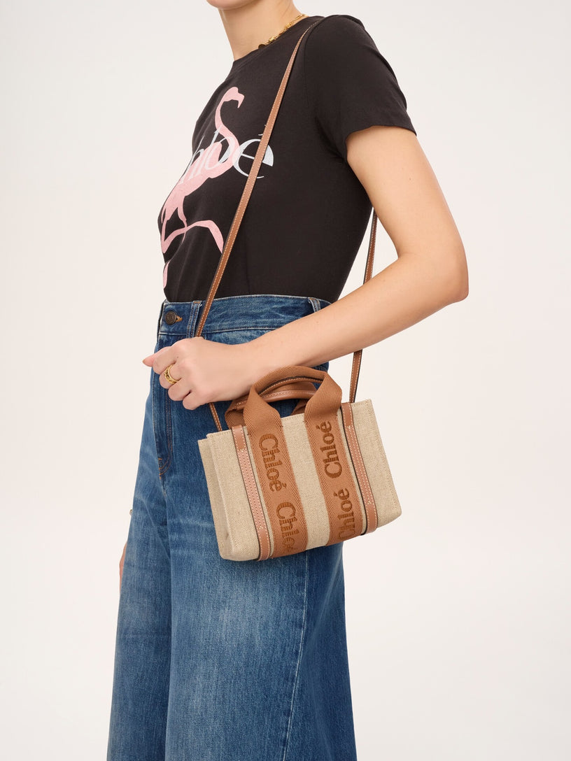 Mini woody tote bag