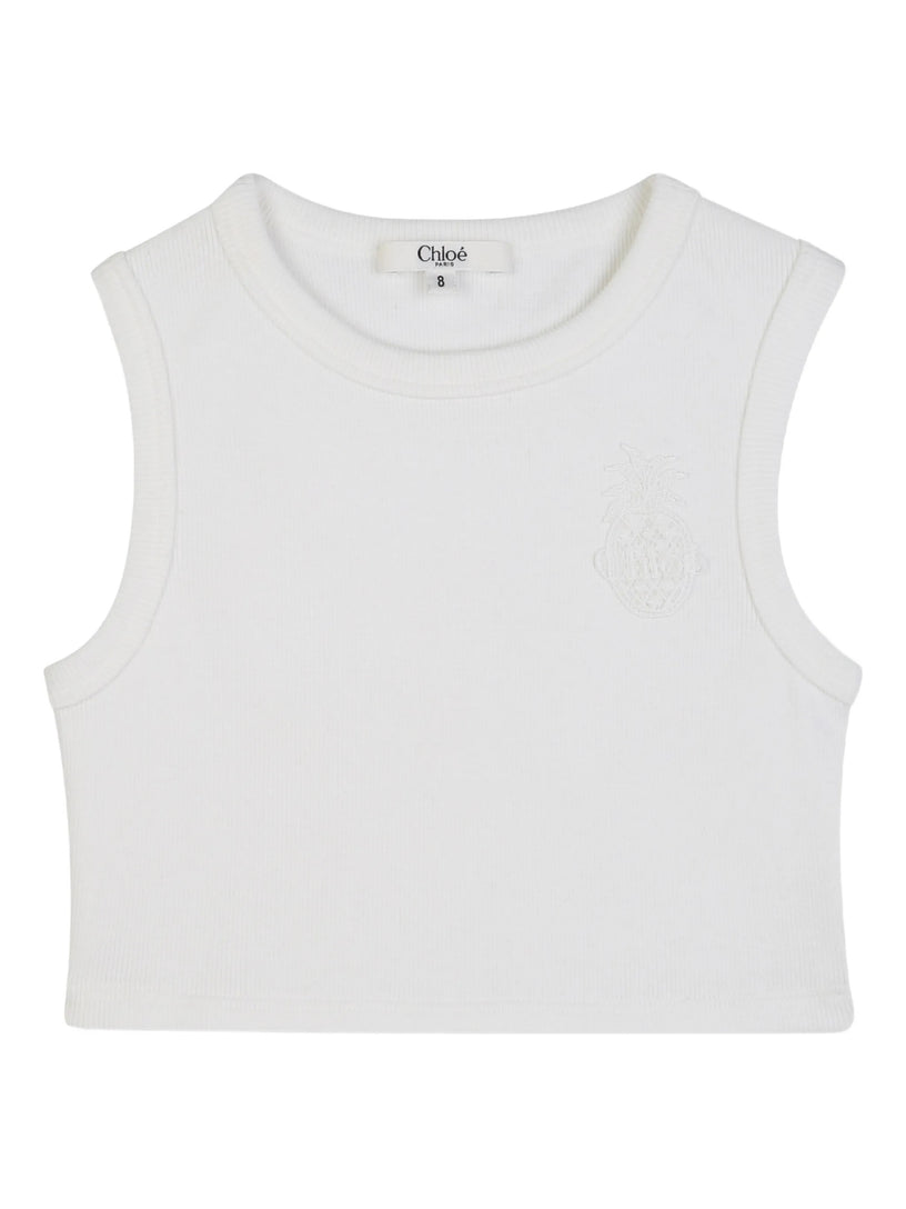 Tank top with embroidery