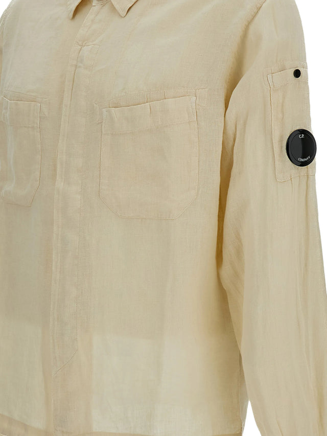 Long-sleeved linen shirt