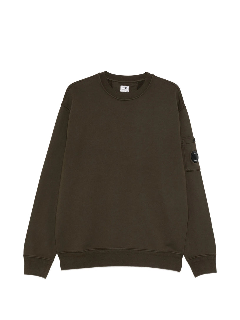 Cotton diagonal fleece sweatshirt