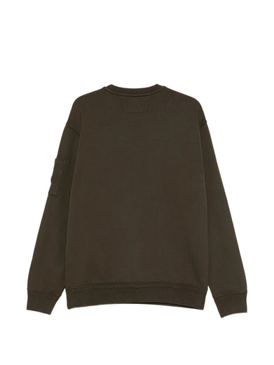 Cotton diagonal fleece sweatshirt