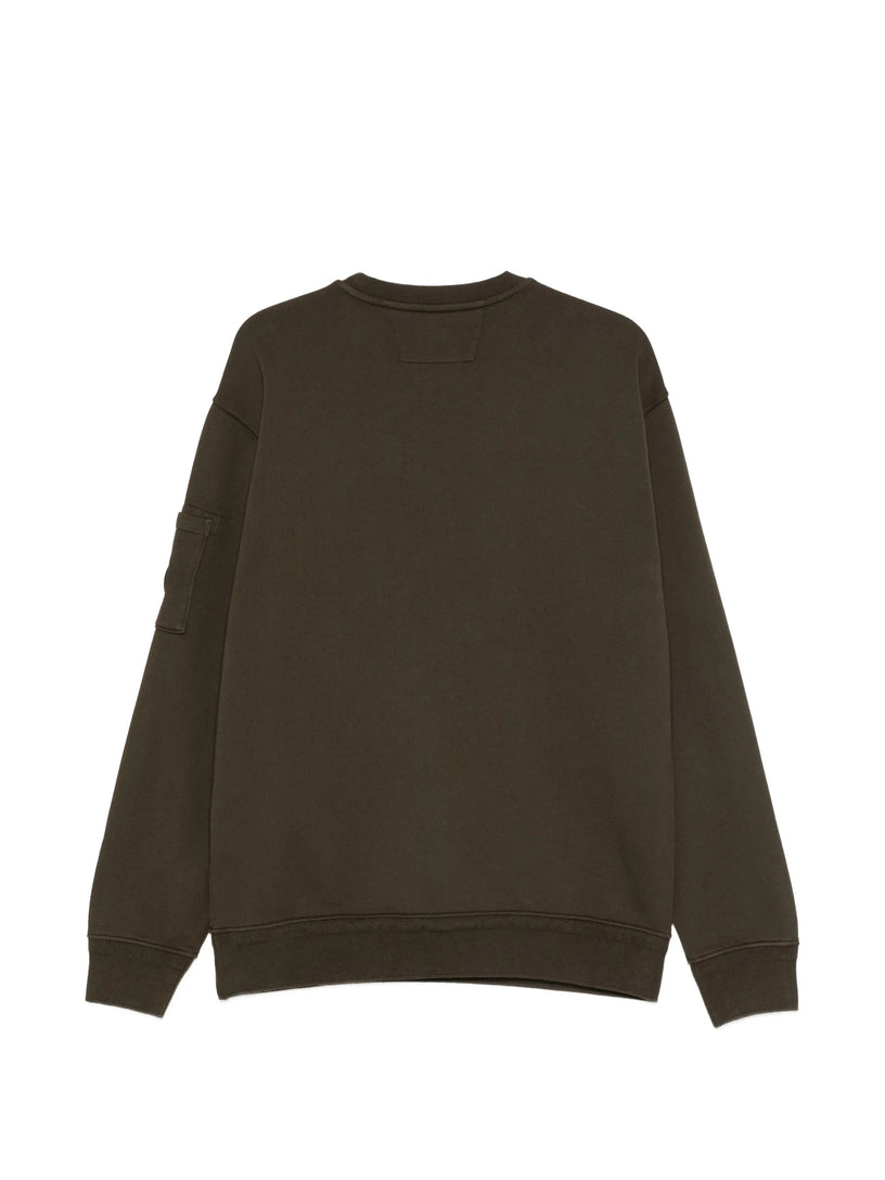 Cotton diagonal fleece sweatshirt
