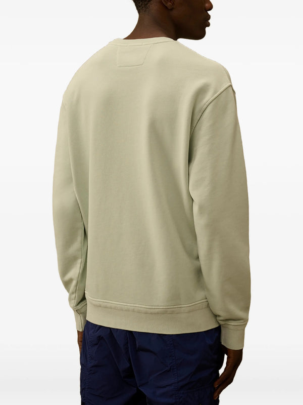 Cotton diagonal fleece sweatshirt