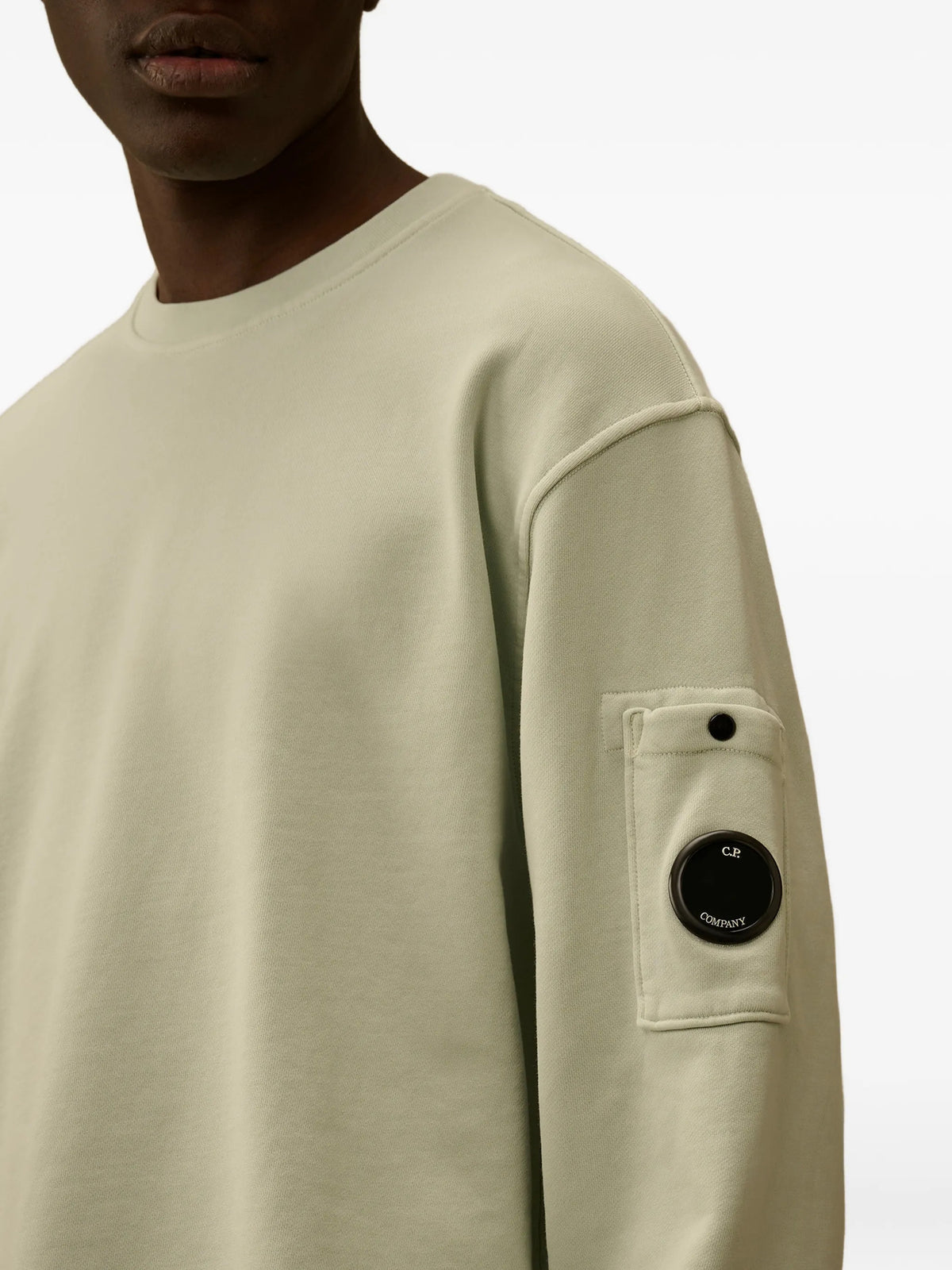 Cotton diagonal fleece sweatshirt