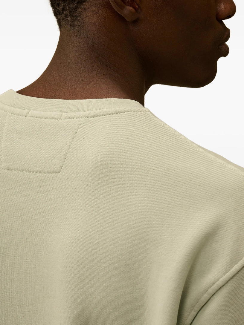 Cotton diagonal fleece sweatshirt