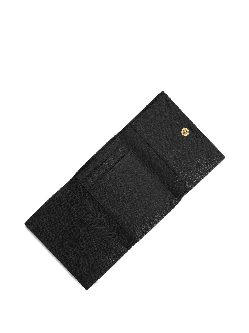 Leopard-print wallet in dauphine calfskin