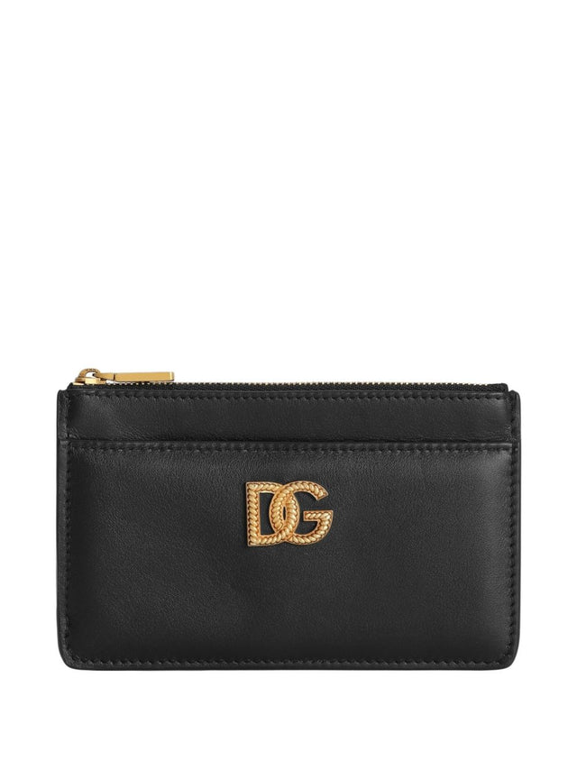 Calfskin card holder with DG logo