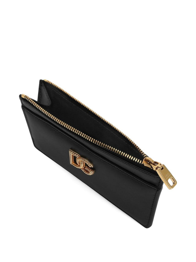 Calfskin card holder with DG logo
