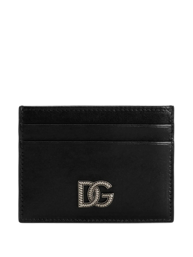 Calfskin card holder with DG logo
