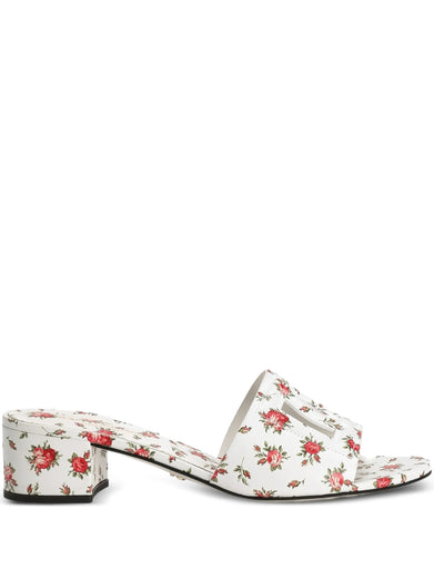 Mules with little roses print