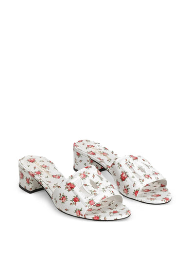 Mules with little roses print