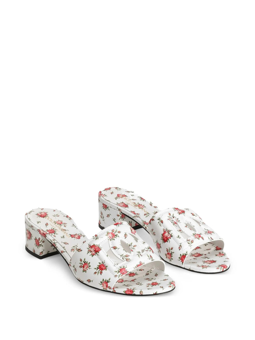 Mules with little roses print
