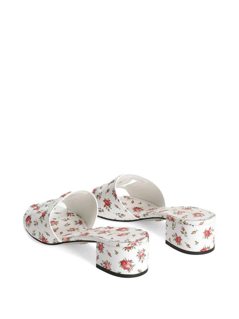 Mules with little roses print