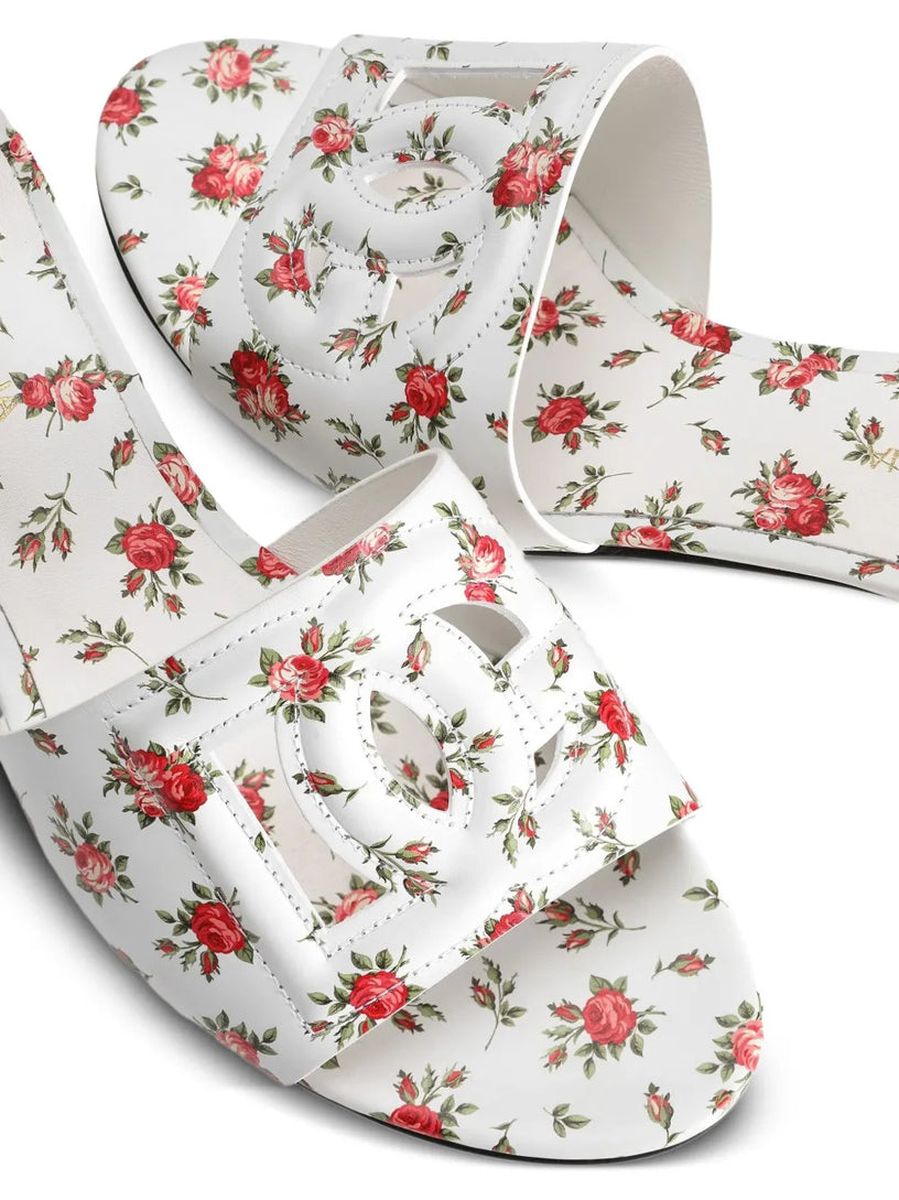 Mules with little roses print