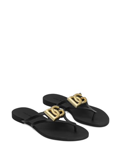 Rubber beachwear slides with logo